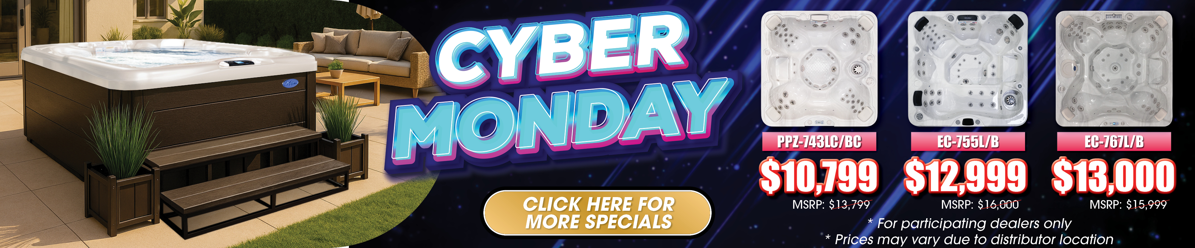 Calspas hot tub being used in a family setting - Garland