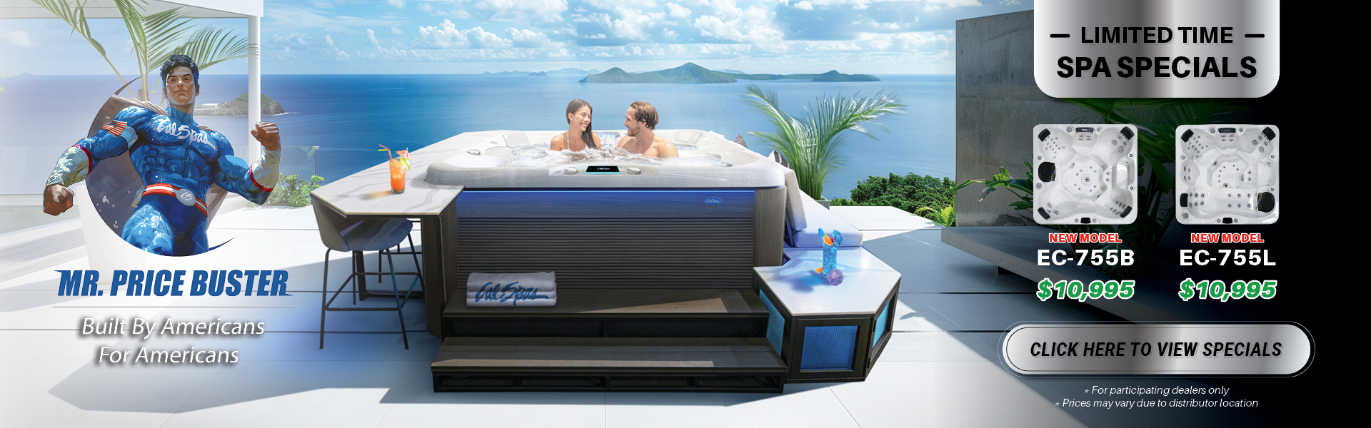 Calspas hot tub being used in a family setting - Garland